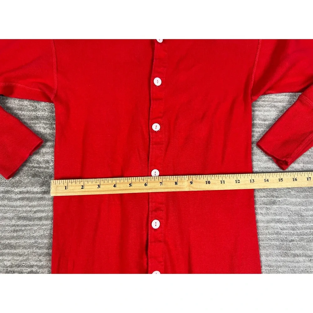 Unbranded Union Suit Mens M Red Thermal Long John One Piece Button Front Flap